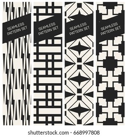 Abstract concept vector monochrome geometric pattern. Black and white minimal background. Creative illustration template. Seamless stylish texture. For wallpaper, surface, web design, textile, decor