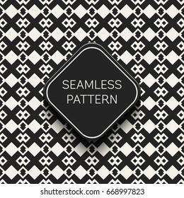 Abstract concept vector monochrome geometric pattern. Black and white minimal background. Creative illustration template. Seamless stylish texture. For wallpaper, surface, web design, textile, decor