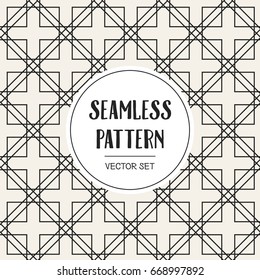 Abstract concept vector monochrome geometric pattern. Black and white minimal background. Creative illustration template. Seamless stylish texture. For wallpaper, surface, web design, textile, decor