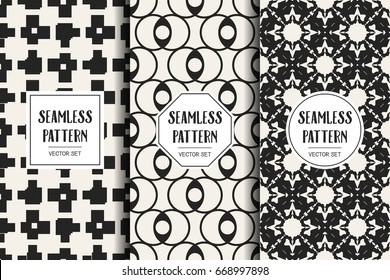 Abstract concept vector monochrome geometric pattern. Black and white minimal background. Creative illustration template. Seamless stylish texture. For wallpaper, surface, web design, textile, decor