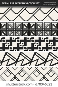 Abstract concept vector monochrome geometric pattern. Black and white minimal background. Creative illustration template. Seamless stylish texture. For wallpaper, surface, web design, textile, decor