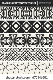 Abstract concept vector monochrome geometric pattern. Black and white minimal background. Creative illustration template. Seamless stylish texture. For wallpaper, surface, web design, textile, decor