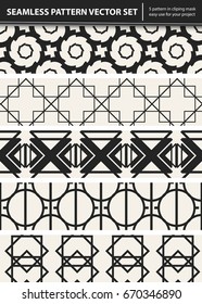 Abstract concept vector monochrome geometric pattern. Black and white minimal background. Creative illustration template. Seamless stylish texture. For wallpaper, surface, web design, textile, decor