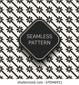 Abstract concept vector monochrome geometric pattern. Black and white minimal background. Creative illustration template. Seamless stylish texture. For wallpaper, surface, web design, textile, decor