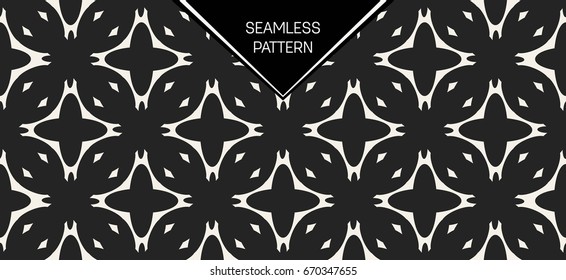 Abstract concept vector monochrome geometric pattern. Black and white minimal background. Creative illustration template. Seamless stylish texture. For wallpaper, surface, web design, textile, decor