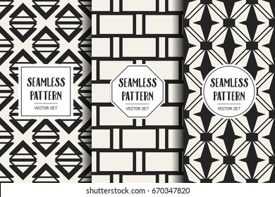 Abstract concept vector monochrome geometric pattern. Black and white minimal background. Creative illustration template. Seamless stylish texture. For wallpaper, surface, web design, textile, decor