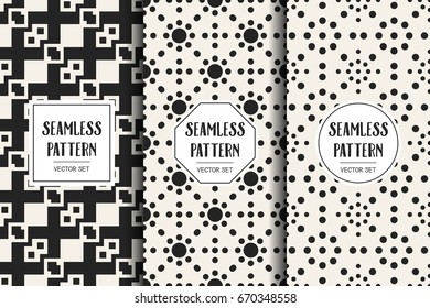 Abstract concept vector monochrome geometric pattern. Black and white minimal background. Creative illustration template. Seamless stylish texture. For wallpaper, surface, web design, textile, decor
