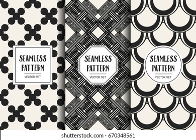Abstract concept vector monochrome geometric pattern. Black and white minimal background. Creative illustration template. Seamless stylish texture. For wallpaper, surface, web design, textile, decor