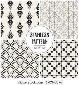 Abstract concept vector monochrome geometric pattern. Black and white minimal background. Creative illustration template. Seamless stylish texture. For wallpaper, surface, web design, textile, decor