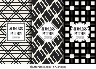 Abstract concept vector monochrome geometric pattern. Black and white minimal background. Creative illustration template. Seamless stylish texture. For wallpaper, surface, web design, textile, decor