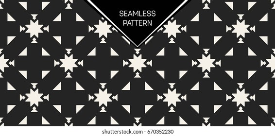 Abstract concept vector monochrome geometric pattern. Black and white minimal background. Creative illustration template. Seamless stylish texture. For wallpaper, surface, web design, textile, decor