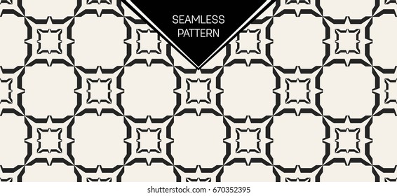 Abstract concept vector monochrome geometric pattern. Black and white minimal background. Creative illustration template. Seamless stylish texture. For wallpaper, surface, web design, textile, decor