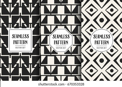 Abstract concept vector monochrome geometric pattern. Black and white minimal background. Creative illustration template. Seamless stylish texture. For wallpaper, surface, web design, textile, decor