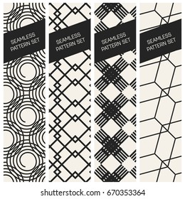 Abstract concept vector monochrome geometric pattern. Black and white minimal background. Creative illustration template. Seamless stylish texture. For wallpaper, surface, web design, textile, decor
