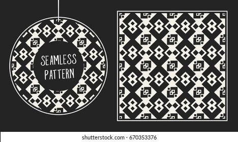 Abstract concept vector monochrome geometric pattern. Black and white minimal background. Creative illustration template. Seamless stylish texture. For wallpaper, surface, web design, textile, decor