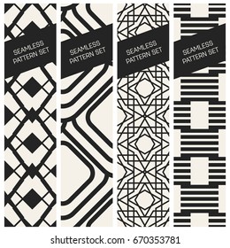 Abstract concept vector monochrome geometric pattern. Black and white minimal background. Creative illustration template. Seamless stylish texture. For wallpaper, surface, web design, textile, decor