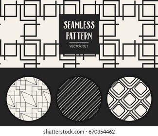 Abstract concept vector monochrome geometric pattern. Black and white minimal background. Creative illustration template. Seamless stylish texture. For wallpaper, surface, web design, textile, decor