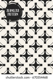 Abstract concept vector monochrome geometric pattern. Black and white minimal background. Creative illustration template. Seamless stylish texture. For wallpaper, surface, web design, textile, decor