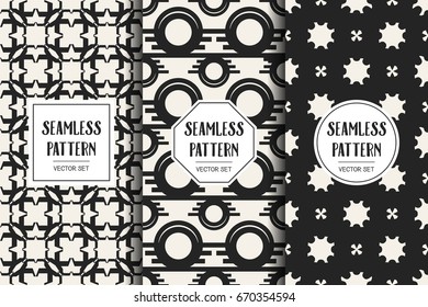 Abstract concept vector monochrome geometric pattern. Black and white minimal background. Creative illustration template. Seamless stylish texture. For wallpaper, surface, web design, textile, decor