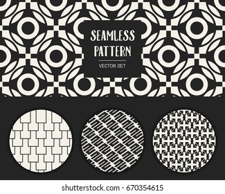 Abstract concept vector monochrome geometric pattern. Black and white minimal background. Creative illustration template. Seamless stylish texture. For wallpaper, surface, web design, textile, decor