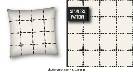 Abstract concept vector monochrome geometric pattern. Black and white minimal background. Creative illustration template. Seamless stylish texture. For wallpaper, surface, web design, textile, decor