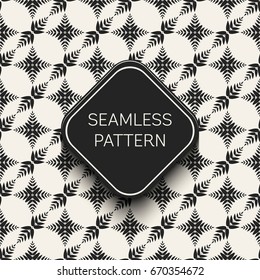 Abstract concept vector monochrome geometric pattern. Black and white minimal background. Creative illustration template. Seamless stylish texture. For wallpaper, surface, web design, textile, decor
