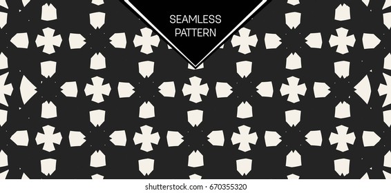 Abstract concept vector monochrome geometric pattern. Black and white minimal background. Creative illustration template. Seamless stylish texture. For wallpaper, surface, web design, textile, decor