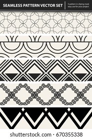 Abstract concept vector monochrome geometric pattern. Black and white minimal background. Creative illustration template. Seamless stylish texture. For wallpaper, surface, web design, textile, decor