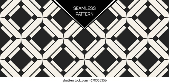Abstract concept vector monochrome geometric pattern. Black and white minimal background. Creative illustration template. Seamless stylish texture. For wallpaper, surface, web design, textile, decor