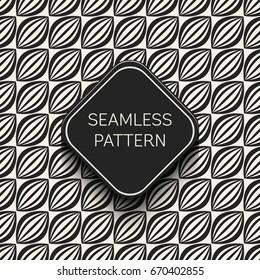 Abstract concept vector monochrome geometric pattern. Black and white minimal background. Creative illustration template. Seamless stylish texture. For wallpaper, surface, web design, textile, decor