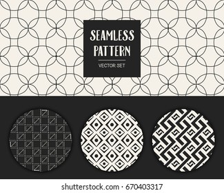 Abstract concept vector monochrome geometric pattern. Black and white minimal background. Creative illustration template. Seamless stylish texture. For wallpaper, surface, web design, textile, decor
