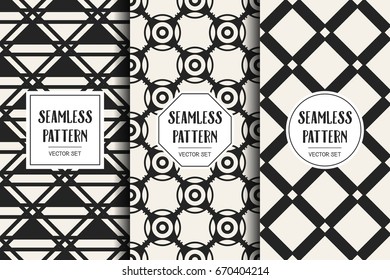 Abstract concept vector monochrome geometric pattern. Black and white minimal background. Creative illustration template. Seamless stylish texture. For wallpaper, surface, web design, textile, decor