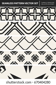 Abstract concept vector monochrome geometric pattern. Black and white minimal background. Creative illustration template. Seamless stylish texture. For wallpaper, surface, web design, textile, decor