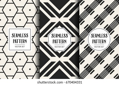 Abstract concept vector monochrome geometric pattern. Black and white minimal background. Creative illustration template. Seamless stylish texture. For wallpaper, surface, web design, textile, decor