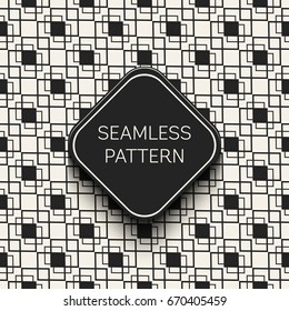 Abstract concept vector monochrome geometric pattern. Black and white minimal background. Creative illustration template. Seamless stylish texture. For wallpaper, surface, web design, textile, decor