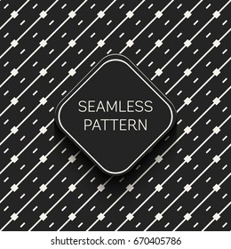 Abstract concept vector monochrome geometric pattern. Black and white minimal background. Creative illustration template. Seamless stylish texture. For wallpaper, surface, web design, textile, decor