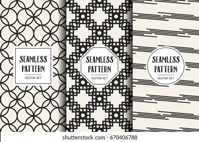 Abstract concept vector monochrome geometric pattern. Black and white minimal background. Creative illustration template. Seamless stylish texture. For wallpaper, surface, web design, textile, decor