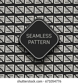 Abstract concept vector monochrome geometric pattern. Black and white minimal background. Creative illustration template. Seamless stylish texture. For wallpaper, surface, web design, textile, decor