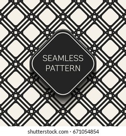 Abstract concept vector monochrome geometric pattern. Black and white minimal background. Creative illustration template. Seamless stylish texture. For wallpaper, surface, web design, textile, decor