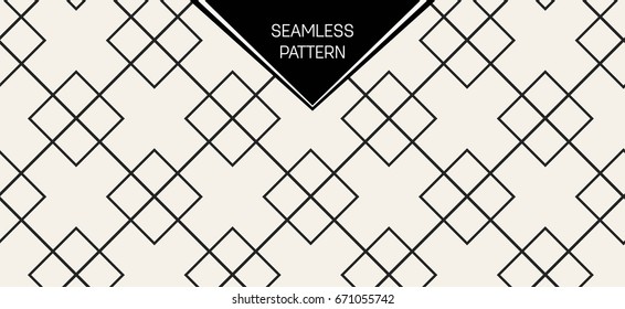 Abstract concept vector monochrome geometric pattern. Black and white minimal background. Creative illustration template. Seamless stylish texture. For wallpaper, surface, web design, textile, decor