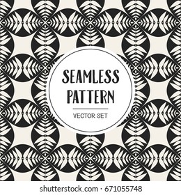 Abstract concept vector monochrome geometric pattern. Black and white minimal background. Creative illustration template. Seamless stylish texture. For wallpaper, surface, web design, textile, decor