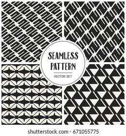 Abstract concept vector monochrome geometric pattern. Black and white minimal background. Creative illustration template. Seamless stylish texture. For wallpaper, surface, web design, textile, decor