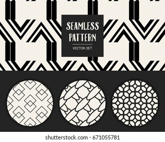 Abstract concept vector monochrome geometric pattern. Black and white minimal background. Creative illustration template. Seamless stylish texture. For wallpaper, surface, web design, textile, decor