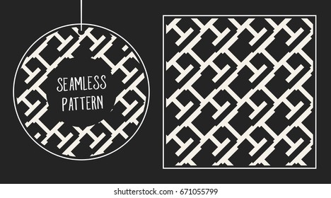 Abstract concept vector monochrome geometric pattern. Black and white minimal background. Creative illustration template. Seamless stylish texture. For wallpaper, surface, web design, textile, decor