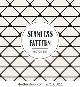 Abstract concept vector monochrome geometric pattern. Black and white minimal background. Creative illustration template. Seamless stylish texture. For wallpaper, surface, web design, textile, decor