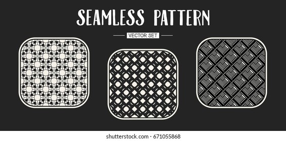 Abstract concept vector monochrome geometric pattern. Black and white minimal background. Creative illustration template. Seamless stylish texture. For wallpaper, surface, web design, textile, decor