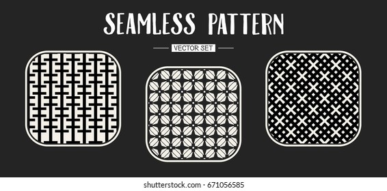 Abstract concept vector monochrome geometric pattern. Black and white minimal background. Creative illustration template. Seamless stylish texture. For wallpaper, surface, web design, textile, decor