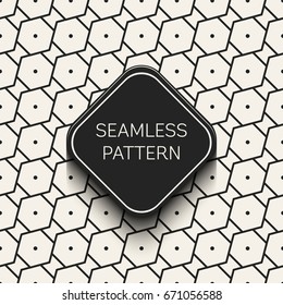 Abstract concept vector monochrome geometric pattern. Black and white minimal background. Creative illustration template. Seamless stylish texture. For wallpaper, surface, web design, textile, decor