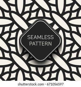 Abstract concept vector monochrome geometric pattern. Black and white minimal background. Creative illustration template. Seamless stylish texture. For wallpaper, surface, web design, textile, decor