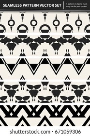 Abstract concept vector monochrome geometric pattern. Black and white minimal background. Creative illustration template. Seamless stylish texture. For wallpaper, surface, web design, textile, decor